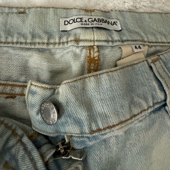 Ladies Dolce & Gabbana Denim Jeans Original Distressed Light Blue Vintage As New - Picture 9 of 16